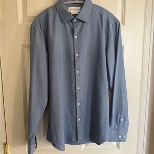 Ministry of Supply Men’s Aero Zero Dress Shirt, Blue, Medium